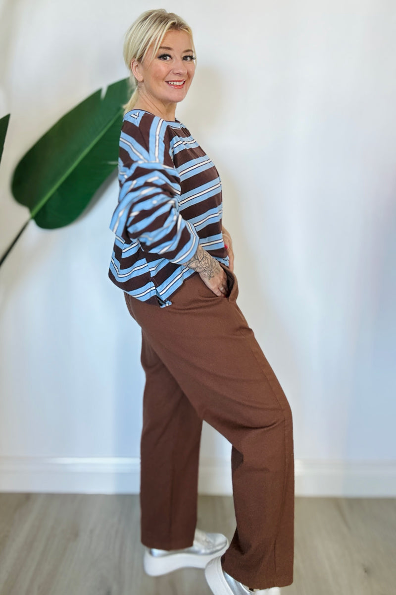 Cotton Barrel Leg Trousers