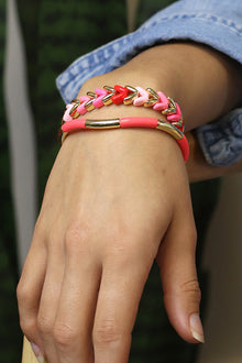 POM Gold & Coral Curve Bracelet