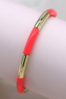 POM Gold & Coral Curve Bracelet