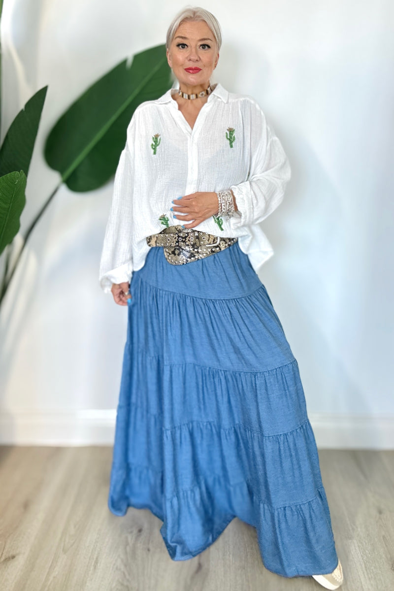Sora Denim Maxi Skirt