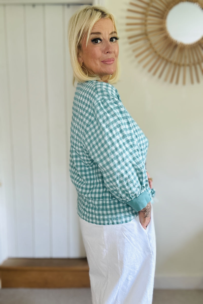 Gina Gingham Bomber Jacket