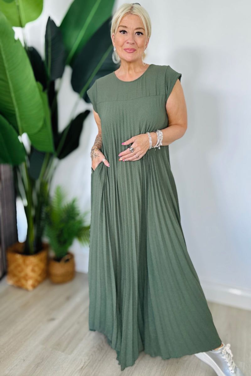 Pleated Maxi Dress