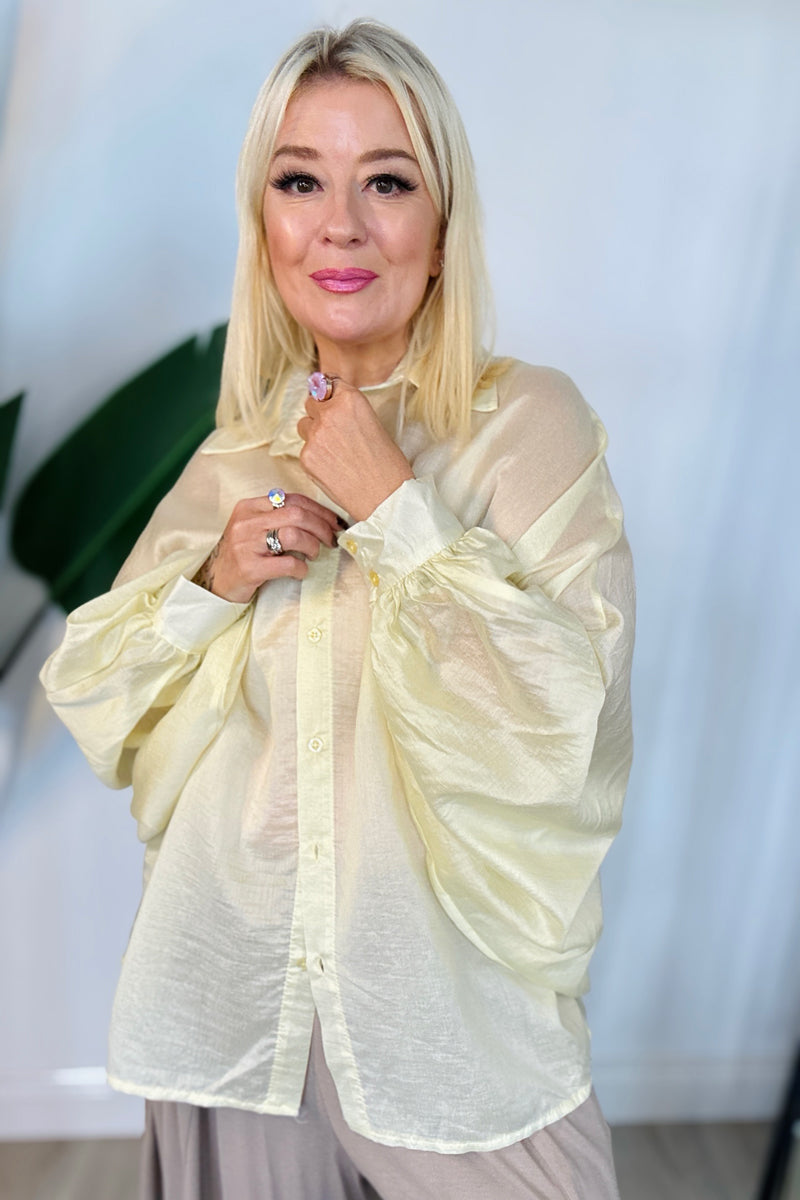 Batwing Sleeve Satin Blouse