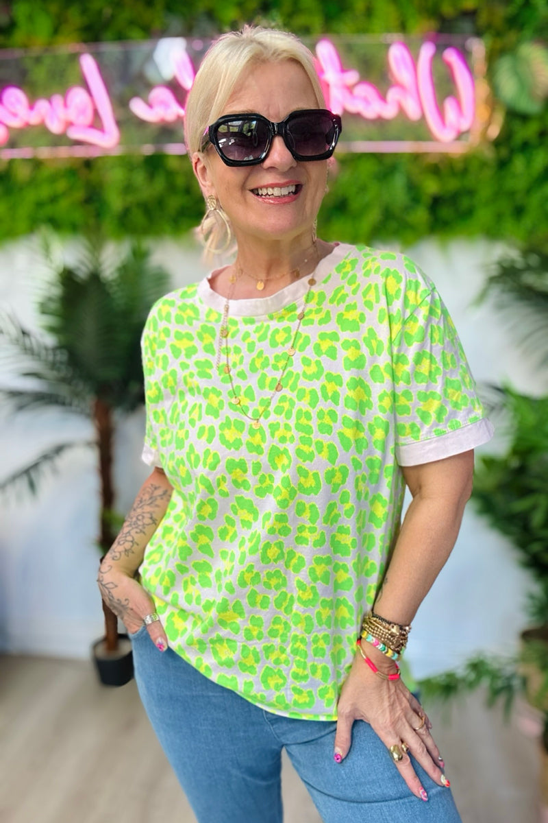 Neon Leopard Print T-shirt