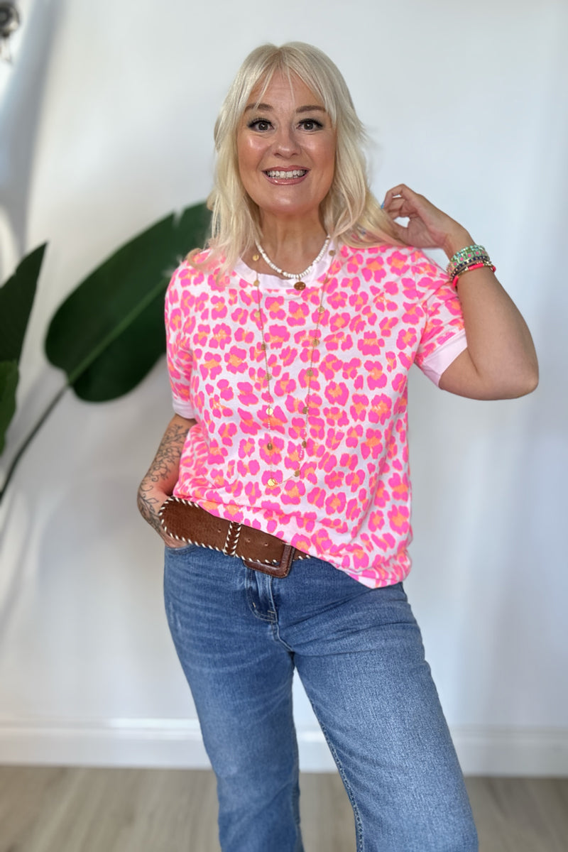 Neon Leopard Print T-shirt