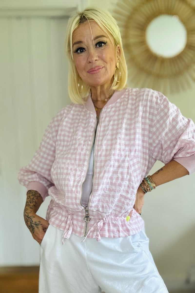 Gina Gingham Bomber Jacket