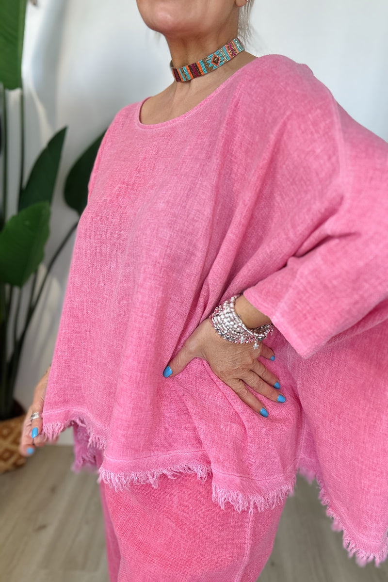 Lua Frayed Hem Top