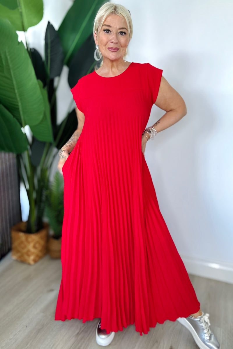 Pleated Maxi Dress