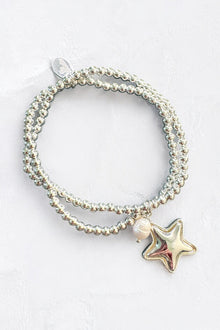 Double Strand Bead & Star Bracelet