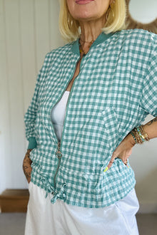 Gina Gingham Bomber Jacket