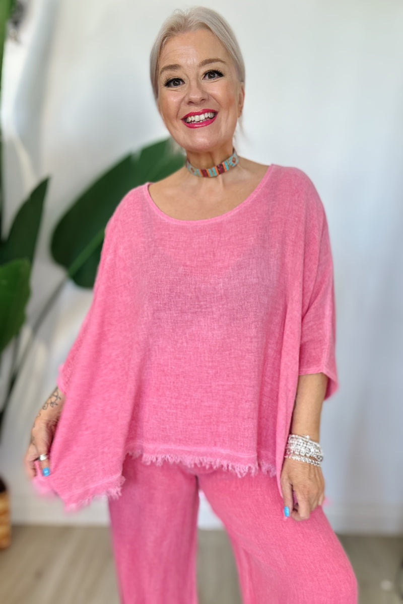 Lua Frayed Hem Top