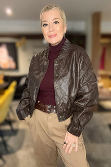 Phoenix Faux Leather Bomber Jacket