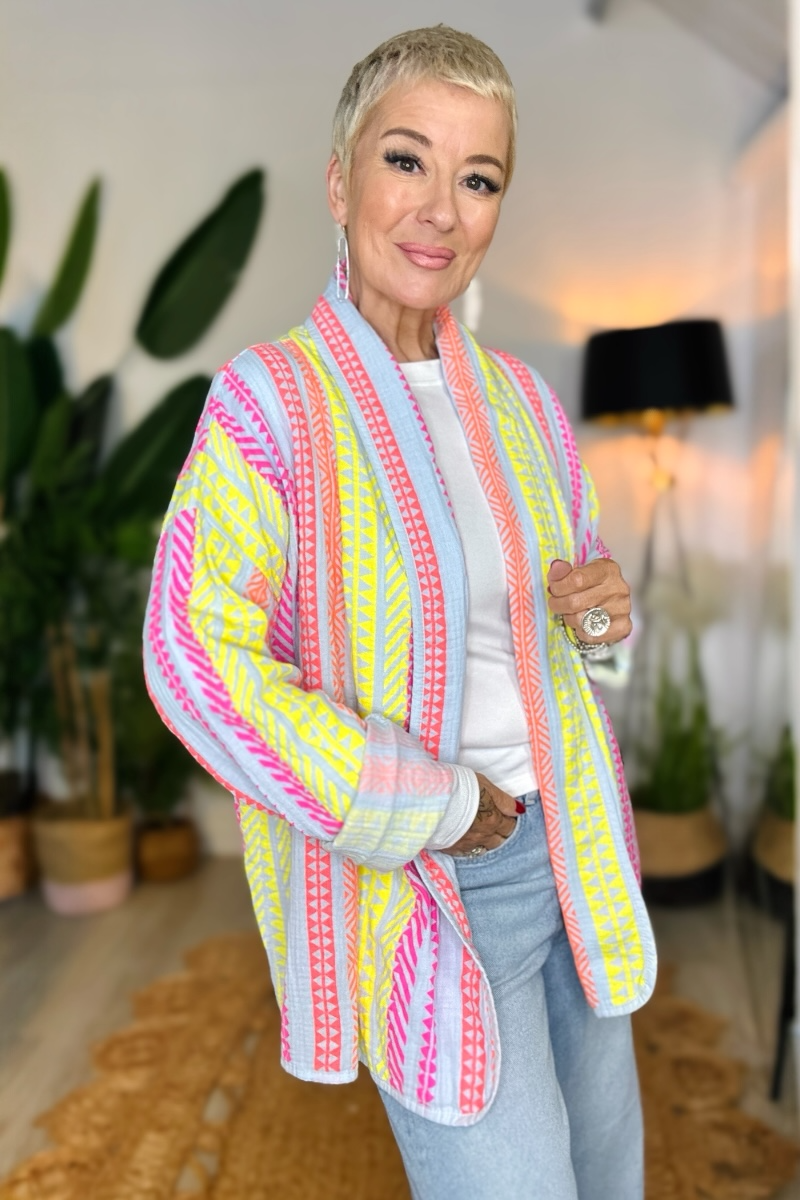 Aztec Stripe Waffle Jacket