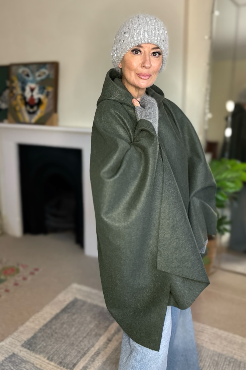 Claudia Hooded Cape Coat