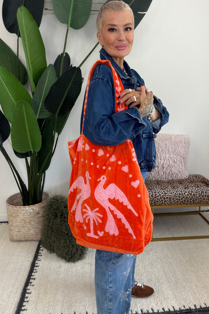 Leila Loves Free Spirit Oversized Velvet Tote Bag