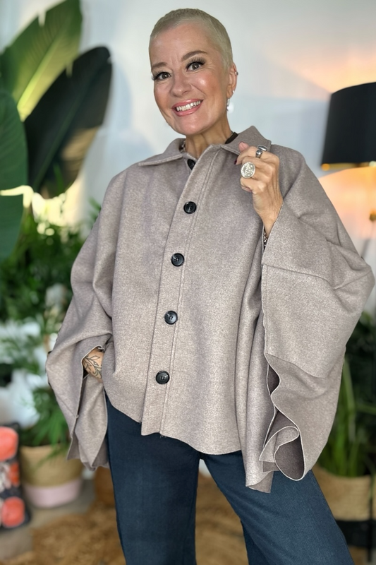 Reeva Poncho Cape Coat