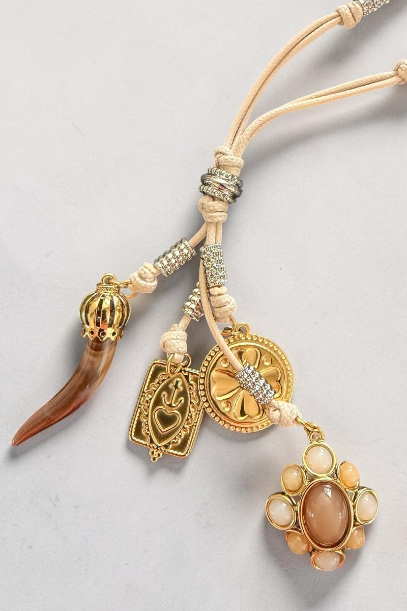 Nomad Multi Charm Lariat Necklace