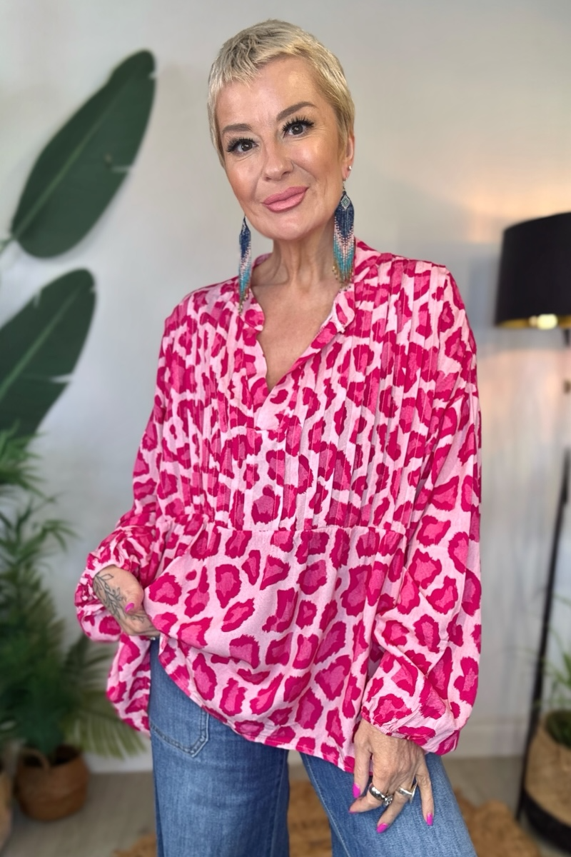 Leopard Print Smock Top