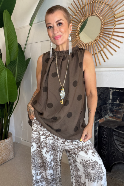 Polka Dot Sleeveless Top