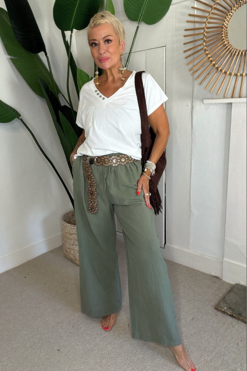 Relaxed Fit Cotton Trousers