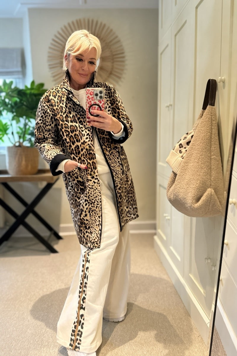 Marlo Leopard Print Long Length Jacket