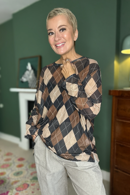 Argyle Mesh Top