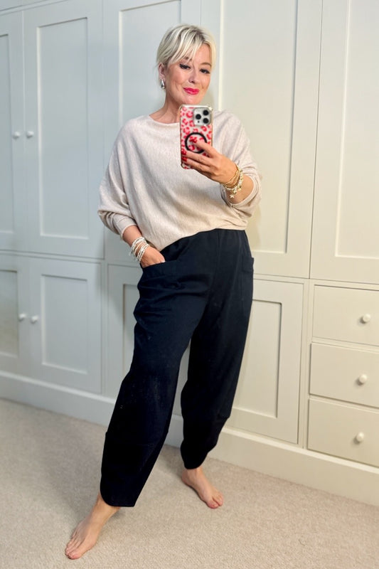 Carrie Split Hem Jersey Cocoon Pants