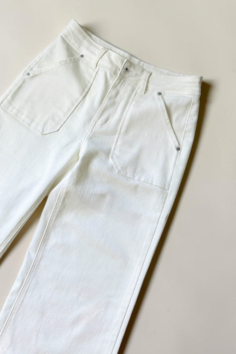 Demi Super Stretch White Wide Leg Jeans
