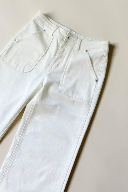 Demi Super Stretch White Wide Leg Jeans