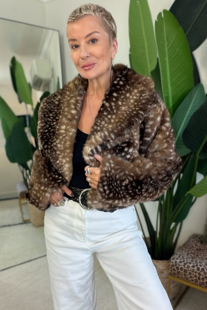 Fawn Faux Fur Cropped Jacket