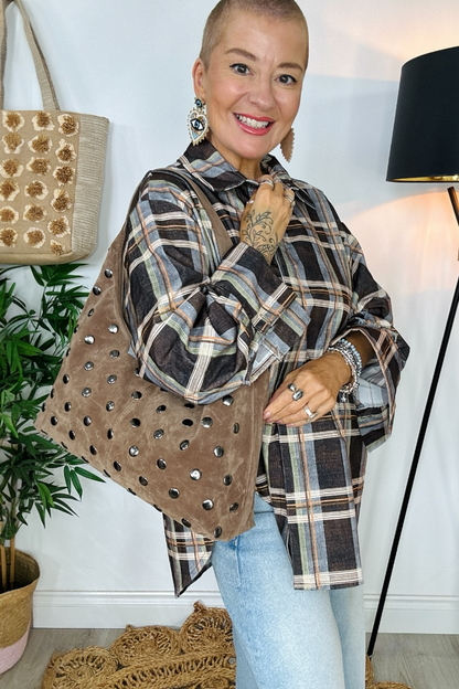 Cord Check Boyfriend Shirt