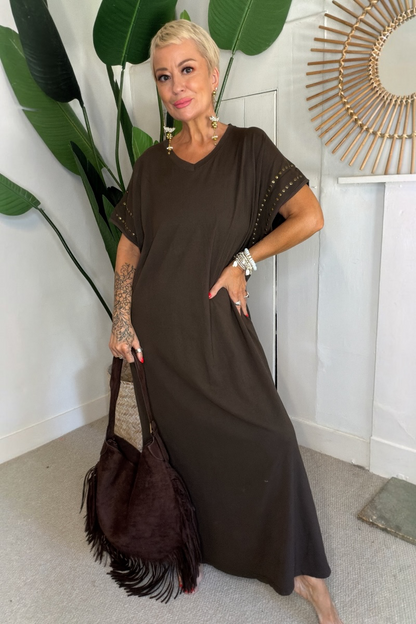 Studded T-Shirt Maxi Dress