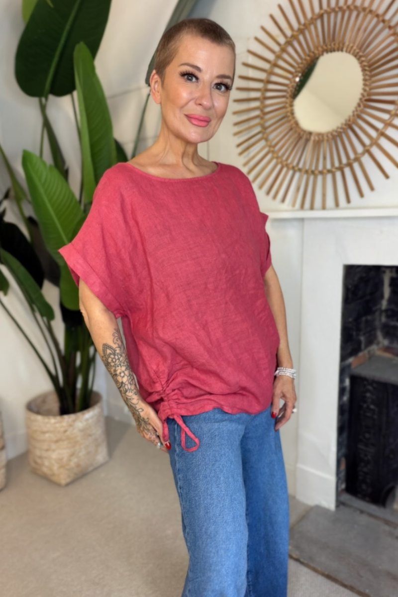Cinched Breeze Linen Top