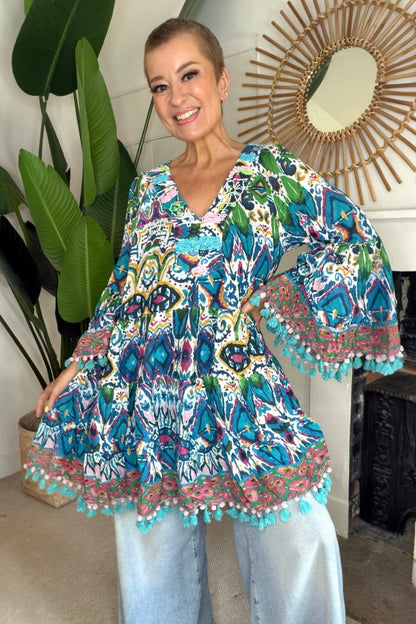 Lux Santorini Tassel Boho Tunic