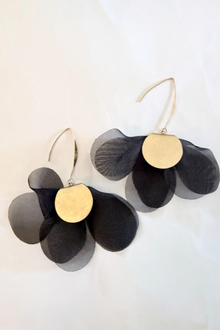 Light Weight Sheer Fabric Flower Earrings