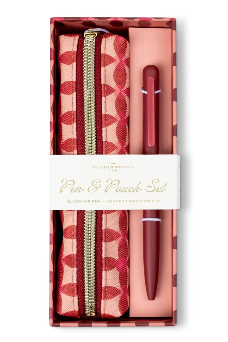 Designworks Ink Pen & Pouch Set - Pinwheel Pink