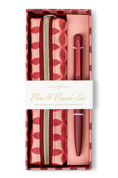 Designworks Ink Pen & Pouch Set - Pinwheel Pink