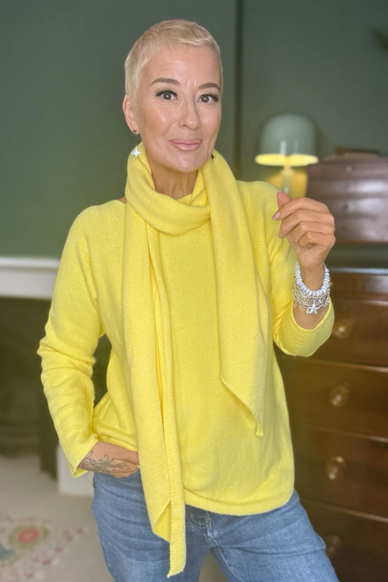 Knitted Jumper With Scarf