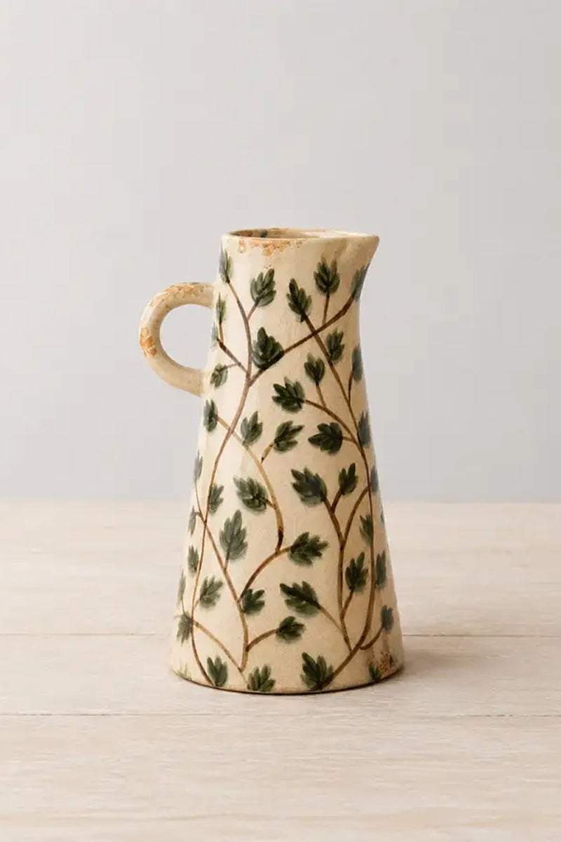 Leaf Ceramic Jug Vase, 24.5cm