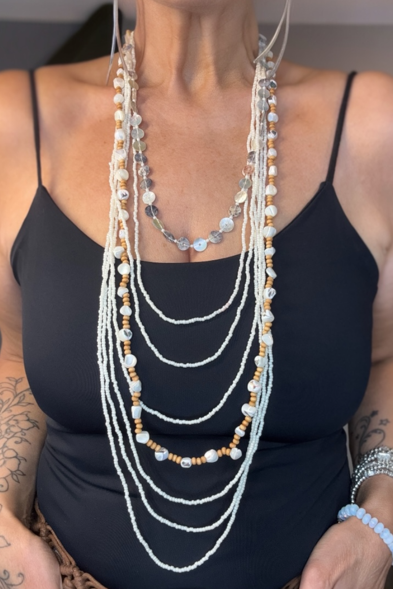 Laguna Beaded Necklace - Stone