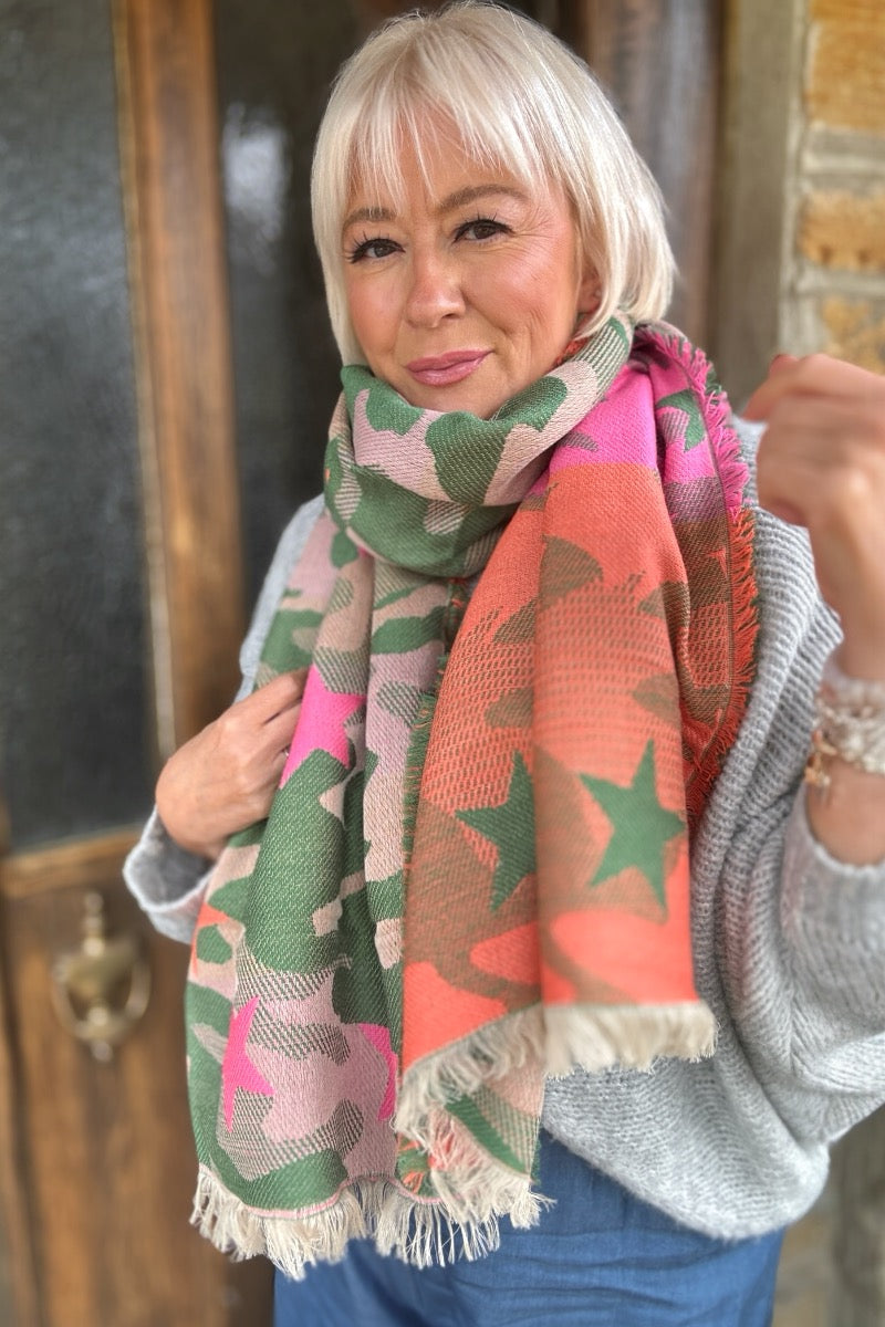 Ombre London Neon Star Camo Scarf