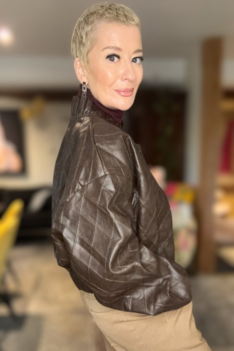 Phoenix Faux Leather Bomber Jacket