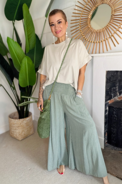 Pinstripe Palazzo Trousers
