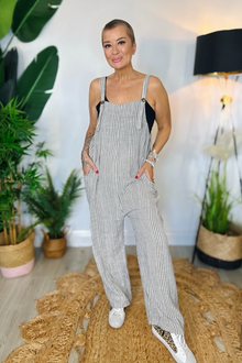 Petite Stripe Dungarees