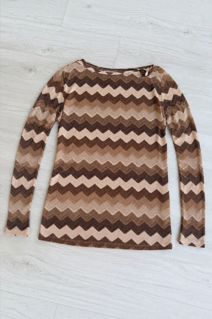 Sheerest Chevron Knitted Top