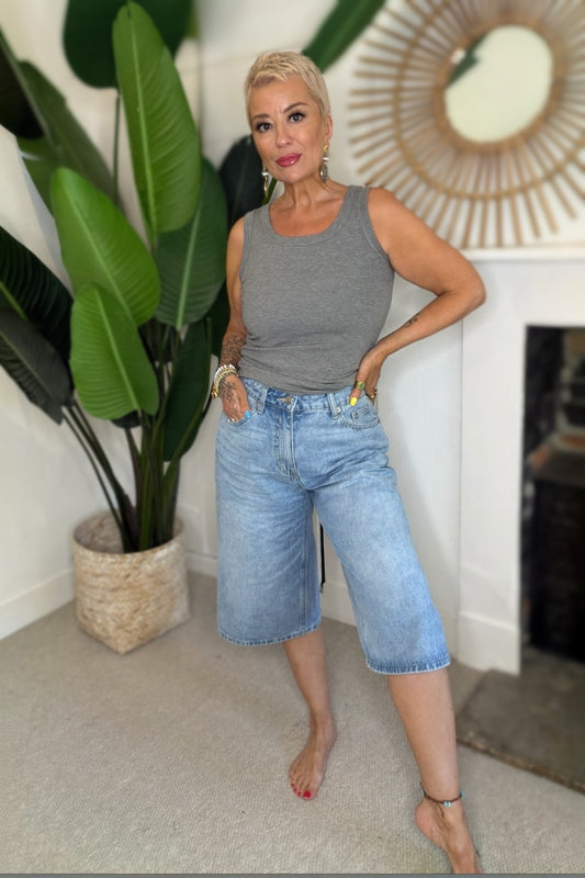 The Easy Rider Longline Denim Shorts