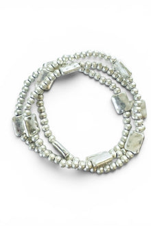 Triple Strand Bead & Block Bracelet
