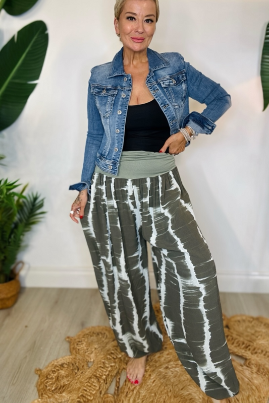 Relaxed Fit Harem Trousers - Tie Dye