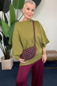 Batwing Slash Neck Knit