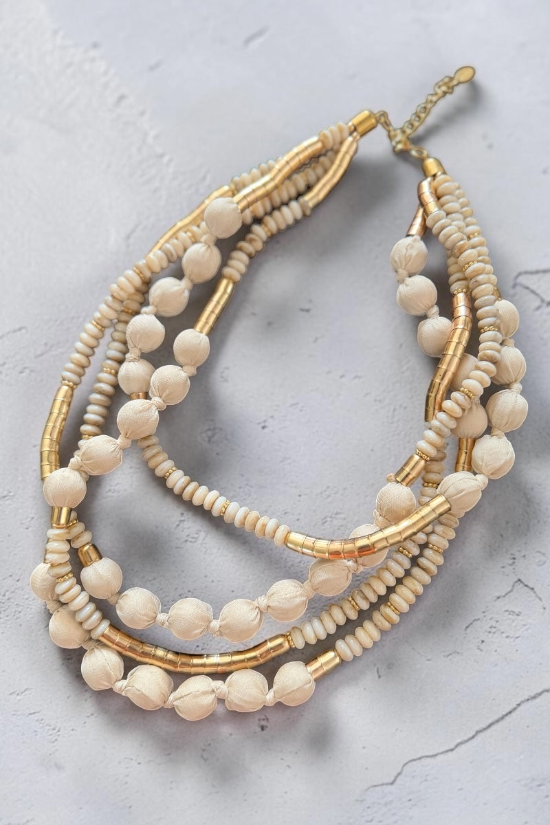 Indigo Coast Beaded Necklace